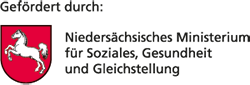 Niedersächsisches Ministerium für Soziales, Gesundheit und Gleichstellung Logo des Niedersächsischen Ministeriums für Soziales, Gesundheit und Gleichstellung © gefördert durch das Niedersächsische Ministerium für Soziales, Gesundheit und Gleichstellung
