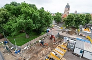 02.07.2021: Blick vom Gerüst auf der Westseite