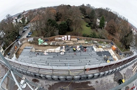 03.12.2020: Terrasse vom Gerüst aus
