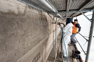 04.03.2021: Betonsanierung an der Außenwand