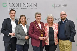 26.01.2024: Neujahrsempfang der Stadt Göttingen - v.l. Christian Schmetz, Maria Karaus, Petra Broistedt, Anja Krause und Frithjof Look
