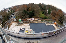 26.11.2020: Terrasse vom Gerüst aus