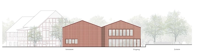 Freiwillige Feuerwehr Geismar Ansicht Ost&nbsp;&copy;&nbsp;Drei Architekten Streule Vogel Partnerschaft mbB, Stuttgart  / H2R Ingenieure PartGmbB, Bad Breisig  / G-TEC Ingenieure GmbH , Siegen