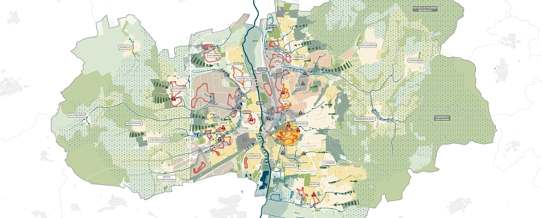Ausschnitt Fokusraumkarte Göttingen aus dem Stadtwasserhitzeplan Göttingen Ausschnitt Fokusraumkarte Göttingen aus dem Stadtwasserhitzeplan Göttingen © Stadt Göttingen, GEONET, MUST, Dr. Pecher AG