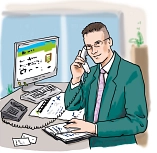 Mann am Büro-Arbeitsplatz&nbsp;&copy;&nbsp;Lisi GmbH Textwerkstatt Köln