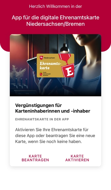 Ehrenamtskarten-App&nbsp;&copy;&nbsp;Presse- und Informationsstelle der Niedersächsischen Landesregierung