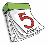 Kalender zeigt das Datum 5. August&nbsp;&copy;&nbsp;Lisi GmbH Textwerkstatt Köln