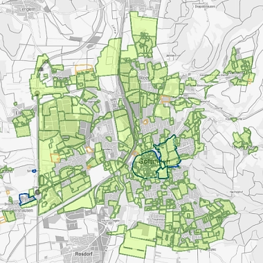 Kartenausschnitt der Bauleitplanauskunft&nbsp;&copy;&nbsp;Stadt Göttingen
