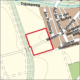 Kartenausschnitt Neubaugebiet Wiesental Süd
