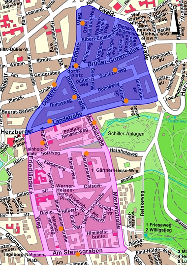 Karte der neuen Parkzonen im Ostviertel&nbsp;&copy;&nbsp;Stadt Göttingen