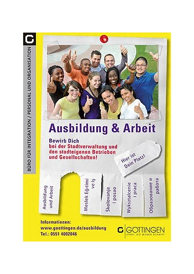 Plakat Ausbildung & Arbeit bei der Stadt Göttingen
