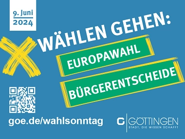 Plakat Wahlsonntag am 9. Juni&nbsp;&copy;&nbsp;Stadt Göttingen