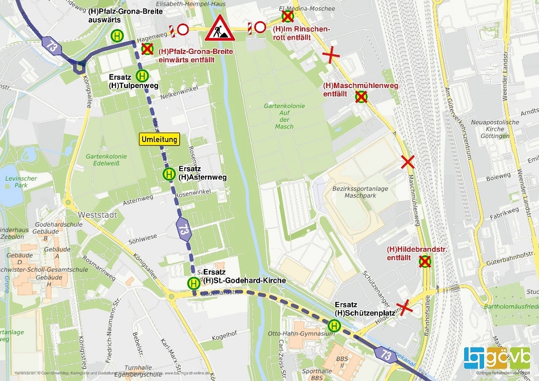 Sperrung und Umleitung Hagenweg