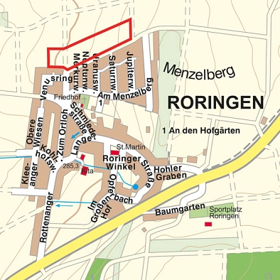 Stadtplan Bauland Roringen