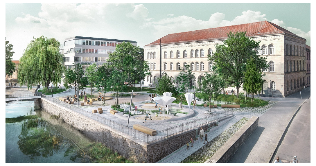 Visualisierung des Waageplatzes von Querfeldeins Landschaft | Städtebau | Architektur