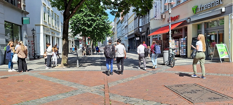 Weender Straße - Unterschiede im Pflasterbelag